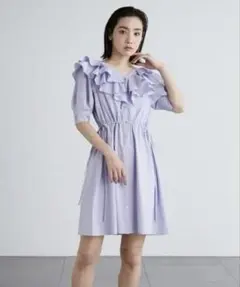 LILYBROWN リリーブラウン フリルデザインミニワンピース ミニワンピ