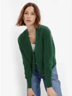 GAP グリーン ニット カーディガン L