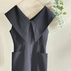 サロペット　ワンピース オーバーオール　ビッグカラー　オールインワン