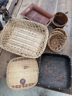 天然素材バスケットセット