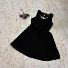 キッズ　ビジュー　ブラックノースリーブワンピース 16