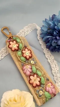 インド刺繍リボン リップケース