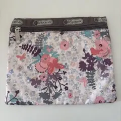 LeSportsac フラワープリント ポーチ 中型