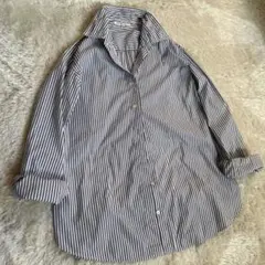 23区　青白ストライプ　長袖シャツ　ブラウス　クラッシック　美品　清楚系　高級 セール】 【Oggi4月号掲載/洗える】CANCLINI デザインスリーブ
