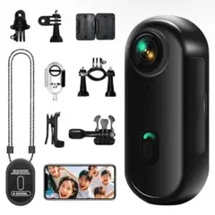 4Kアクションカメラ UHD 小型ウェアラブルカメラ 160°広角小型Vlog