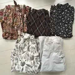 フレアスカート 花柄　チェック柄　無地　ロング丈　まとめ売り　ヴィンテージ F