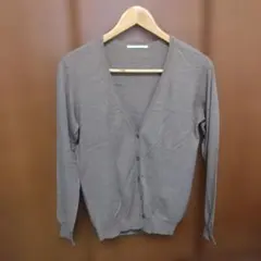 ブラウン Vネック ニットカーディガン