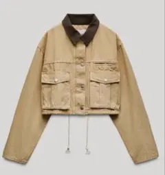 ZARA クロップドジャケット ベージュ
