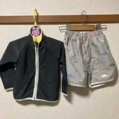 ペアマノン 恐竜柄水着・ラッシュガードセット 90