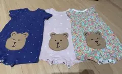 【GAP 0~3month】ロンパース3点セット ネイビー・ピンク・花柄