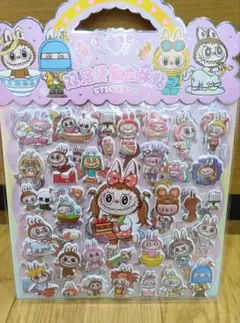 ②新品未開封ラブブ立体シール