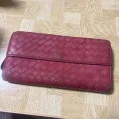 値下げ可ボッテガヴェネタ BOTTEGAVENETA長財布 赤レザー red