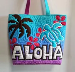 ハンドメイド　ハワイアンキルトバッグ