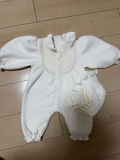 BBAMMA 韓国 ベビー 新生児 ロンパース フリース 冬 帽子付き 66cm