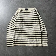 90s オールドユニクロ UNIQLO ボーダーニットセーター 白黒 S 古着