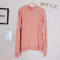 JILL MARIE ◾️ビジュー付きリブニット Mサイズ ピンク