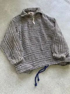 ハーフジップニット　デザインニット