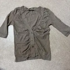 A COLPI DI CRAVATTA ブラウン五分袖カーディガン