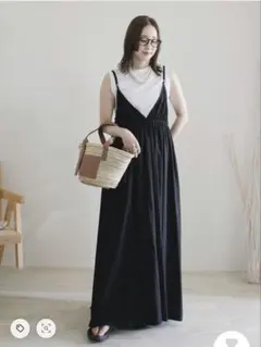 Auntie Rosa Holiday キャミソールワンピース ブラック