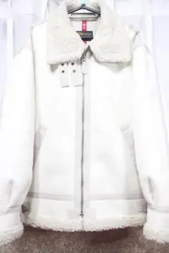 アルファ　B-3　フェイクムートンジャケット　オフホワイト