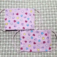 M22☆チュール☆キラキラ☆ピンクのハート♡刺繍レース☆ハンドメイド