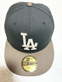 NEW ERA 59FIFTY LA キャップ ブラック×ブラウン 7 1/2