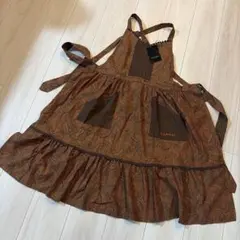 新品　LANVIN ランバンエプロン ペイズリー柄 ブラウンのサムネイル