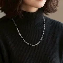 ステンレス ロング スクエア チェーン ネックレス シルバー 調節 Y字 新品