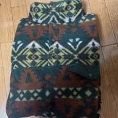 幾何学模様 フリースジャケット ハイネック