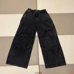 Nike ブラック ワイドレッグデニムパンツ