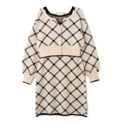 JILL BY JILLSTUART チェックジャガードニットセットアップ