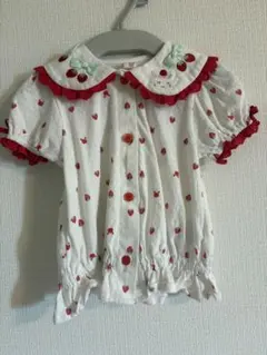 いちご柄ウサギ刺繍シャツ　クーラークール