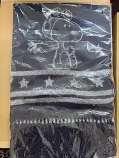 スヌーピー刺繍ネイビーマフラー