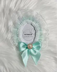 【B8】硬質ケース　トレカケース　フリル　レースデコ　グリーン