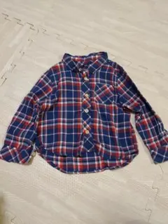 シップス　チェック柄コットンシャツ（ネイビー・レッド）