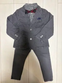 グレー デニム風 カジュアルスーツ セット 110