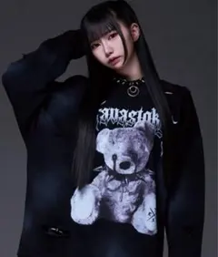 TRAVAS TOKYO/トラバス トーキョー顔料加工くまプリントPOトレーナーのサムネイル