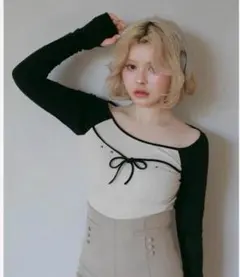 トップス andmary Alma cachecoeur tops black ANDMARY】Alma cachecoeur tops