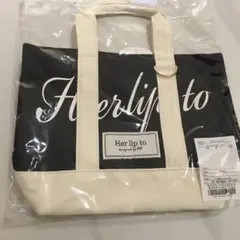 ハーリップトゥ　新宿限定　トートバッグ　ブラック herlipto ミニトートバッグ 新宿ルミネ限定 ブラック - メルカリ
