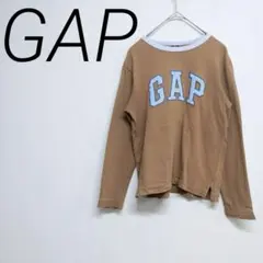 GAP キッズ　ブラウン 長袖カットソー　ロゴ 130 ☆2814
