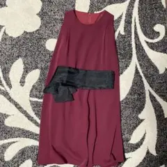 レッド ノースリーブ パーティードレス