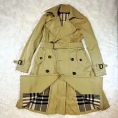美品 バーバリーブラックレーベル Aライン トレンチコート ブルーレーベル
