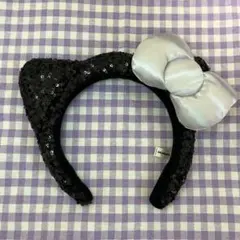 USJ キティ カチューシャ 黒 スパンコール