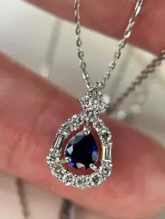 Pt900ブルージルコンダイヤ取り巻きネックレス - メルカリ