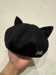 POLO baby 猫耳 ベレー帽 黒のサムネイル