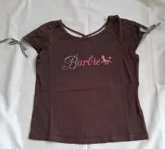 Barbie リブカットソー ブラウン リボン付き