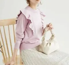 ロペピクニック　フリル　ニット　セーター　ピンク　パープル　ラベンダー
