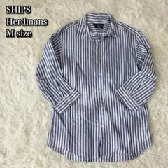 美品✨Herdmans for SHIPS アイリッシュリネン ストライプ M