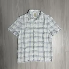 00s OLD GAP オープンカラーリネンシャツ 短丈　チェック　boxのサムネイル