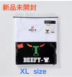 Hanes × セブン-イレブン BEEFY-TクルーネックTシャツ白、黒セット